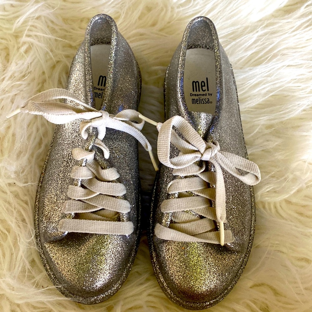 Girls Silver Sparkle Melissa Sneakers